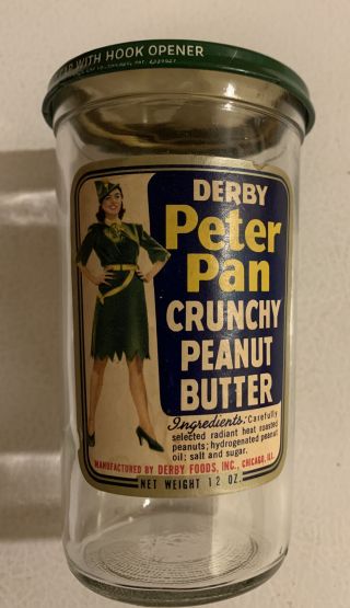 Vintage Empty Derby Peter Pan Crunchy Peanut Butter