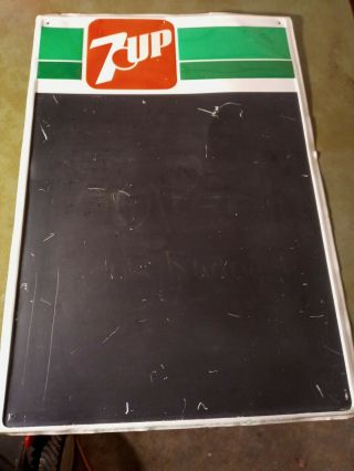 Vintage 7 Up Advertising Sign Metal Chalkboard