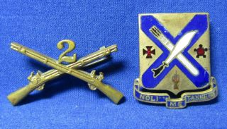 Wwii 2nd Infantry Regiment Officer Insignia & Noli Me Tangere Di Pin By Meyer