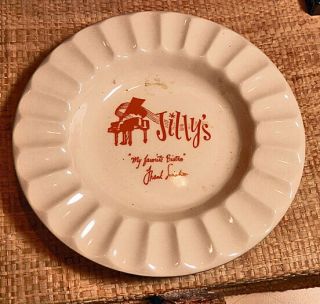 1960s Scarce Jilly’s “my Favorite Bistro” Frank Sinatra Porcelain Ashtray