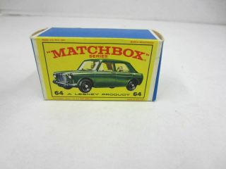 Vintage Matchbox Lesney 64 M.  G.  1100 Green W/original Box Mg