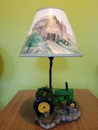 1999 John Deere Tractor Table Lamp With Shade And Box Dl99