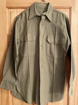 Early Ww2 Wwii Us Army Enlisted Mans M37 Wool Shirt,  Dated Nov.  1941,  Vg Cond