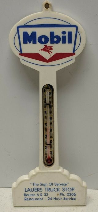 Vintage Mobil Gas / Oil Pole Thermometer Route 6 & 33 / Service Station / Sign