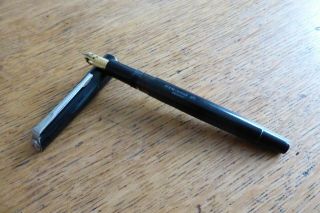Vintage Osmiroid 75 Fountain Pen Black With Italic Medium Straight R.  M.  Tip Nib
