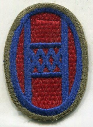 Wwii Us Army 30th Infantry Division White Back Od Border Cut Edge Patch