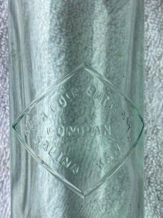 M58) 1900 ' s Salina KS Coca Cola Diamond Straight Side Glass Bottle 7oz Soda 2