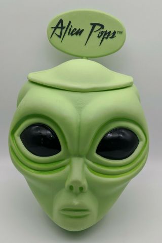 Vintage Alien Pops Candy Lollipop Display Head Container Complete 90’s