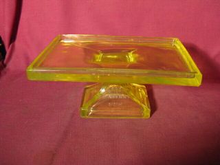 Vintage Vaseline Glass Clarks Teaberry Gum Counter Top Store Display 1930 