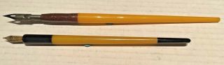 Vintage Bakelite Butterscotch Dip Pens (2)