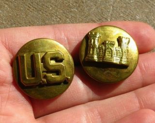 Ww2 Us Army Military German Made Engineer Enlisted Collar Brass