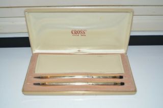 Cross Vintage 10kt Gold Filled Pen & Mechanical Pencil Set With Holster And Book