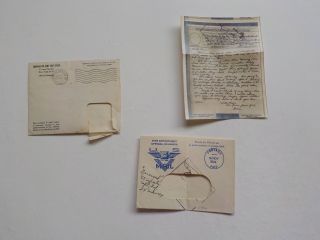 Wwii V - Mail Letter 1944 Deceased Soldier Kalamazoo Michigan Cover Ww Ii War Ww2