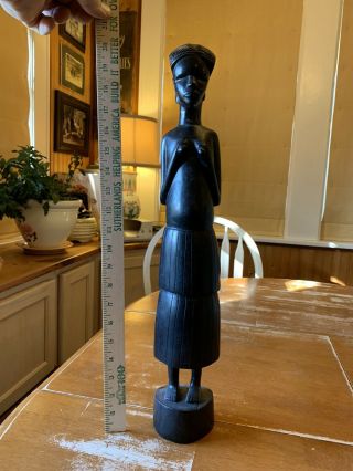 Large Wooden Carved African Lady Semi Nude