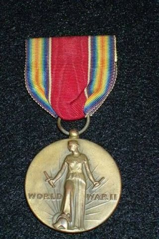 Ww2 Us Armed Forces World War Two Victory Medal Usmc Usn Uscg Usaaf Full Size Vg