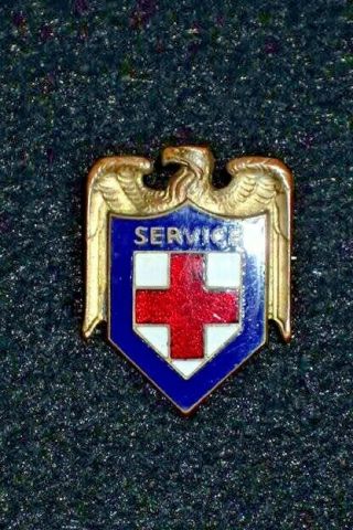 Ww2 Us American Red Cross Arc Service Pin Back 