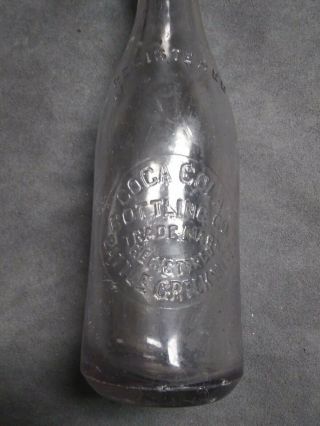 Rare Vintage Sun Colored Amethyst Straight Sided Coca Cola Bottle Battle CreekMI 2
