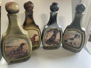 Complete Set Of 4 Jim Beam James Lockhart Dogs Decanters 1970 