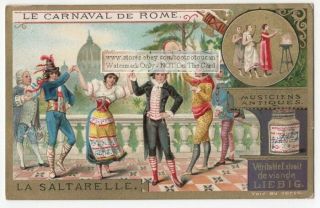 The Rome Carnival Sartarelle Tambourine Dance C1898 Trade Ad Card
