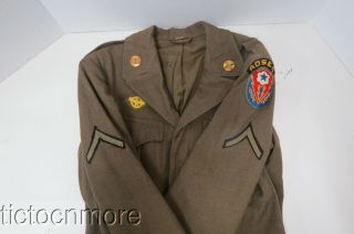Wwii Us Army Mp Military Police Eto - Adsec Ike Jacket Size 36l Named