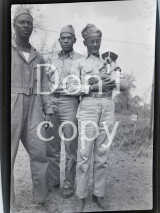 Army Soldier Us African American Wwii Negative Photo Unpublished 2 1/4 X 3 1/4