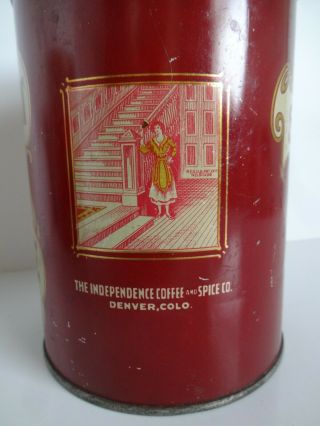 Early Antique Breakfast Call Coffee Tin Can Independence Coffee & Spice Denver 3