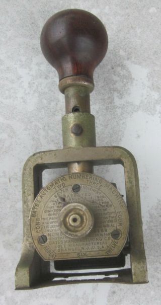 Patented 1906 5 Wheel Bates Automatic Numbering Machine
