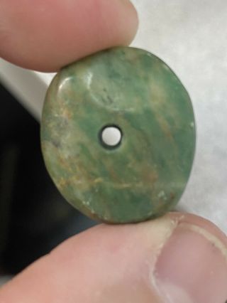 Large Drilled Pre Columbian Quartz / Jade Bead Mexico Colorful Stone Jadeite.
