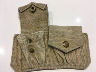 British Army Wwii Pattern 37 Webley Ammo Pouch Dated 1941