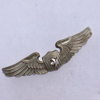 Wwii Pilot Wings Sweetheart Pin Modified For Girlfriend With Star Pinup Girl