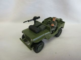 Dinky Toys Die Cast Metal Military Us " Commando " Jeep 612 1/32 Scale Near