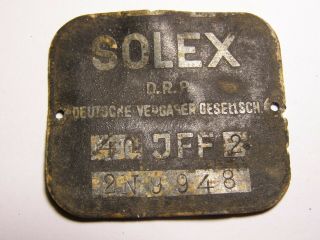 Ww Ii Ww2 Оriginal Nameplate From The German Half - Track Military Sd Kfz 7