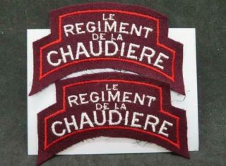 Le Regiment De La Chaudiere Wwii Era Embroidered Shoulder Flashes