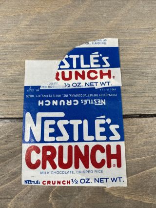 Vintage Nestle’s Crunch Wrapper 1/2 Oz Bar (no Bar)