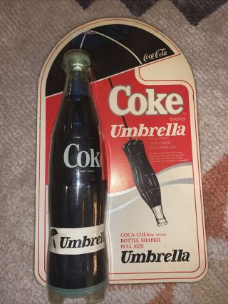 Vintage 1985 Coca - Cola Bottled Umbrella Package Coke Cool Model 5200