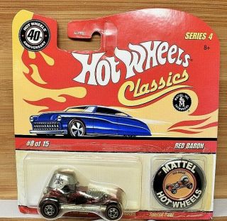 Rare In 2007 Red Line Hot Wheels Classics Series 4 Red Baron 8 Of 15 Scarce