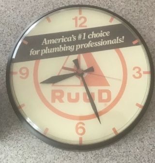Ruud Water Heater Advertising Clock