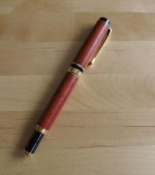 Fountain Pen,  Handmade Of Padauk Wood,  Lathe - Turned