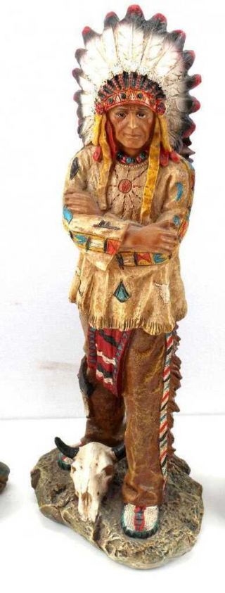 81/2 " Tall Plains Indian Chief W.  Bonnet; Resin Exc