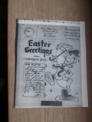 V - Mail Easter Greetings W/ Donald Duck From Us Navy 915,  11
