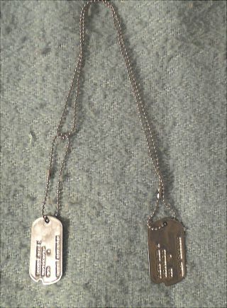 Ww2 Us Army Pair Dog Tags And Chains Us51420503 Connecticut