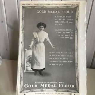 Vtg Gold Medal Flour Washburn Crosby Co’s Poster 1912