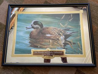 E&j Brandy Ducks Unlimited Mirrored Print Limited 1996 Edition 1616 16x22 " Pic