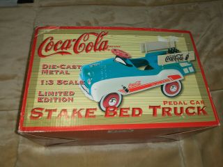 Coca Cola Die Cast Metal 1:3 Scale Ltd Ed Stake Bed Truck Pedal Car