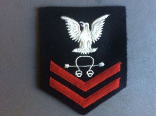 Ww 2 Us Navy Rate White 2st Class Sonar Technician Patch Dated 1944