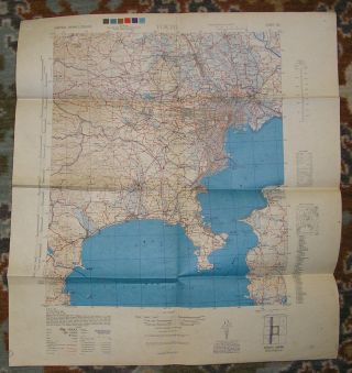 World War Ii Wwii Map Tokyo Central Japan Us Army Large Color Fold - Out 1945