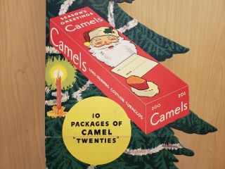 Vtg 1930 ' s Camels Cigs Prince Alberts Christmas Tree Santa Claus Store Display R 3