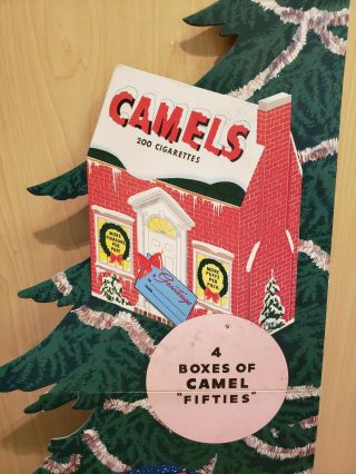 Vtg 1930 ' s Camels Cigs Prince Alberts Christmas Tree Santa Claus Store Display L 3
