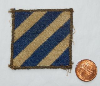 Wwii Us Army 3rd Id Theater Made Patch Uniform Removed Italy