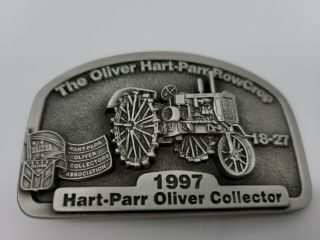 Pewter Oliver Row Crop Tractor 1997 Hart - Parr Oliver Collector Belt Buckle 18 - 27